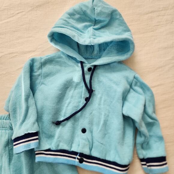 Vintage Matching Blue Sweats Set 12 months - Picture 2 of 7